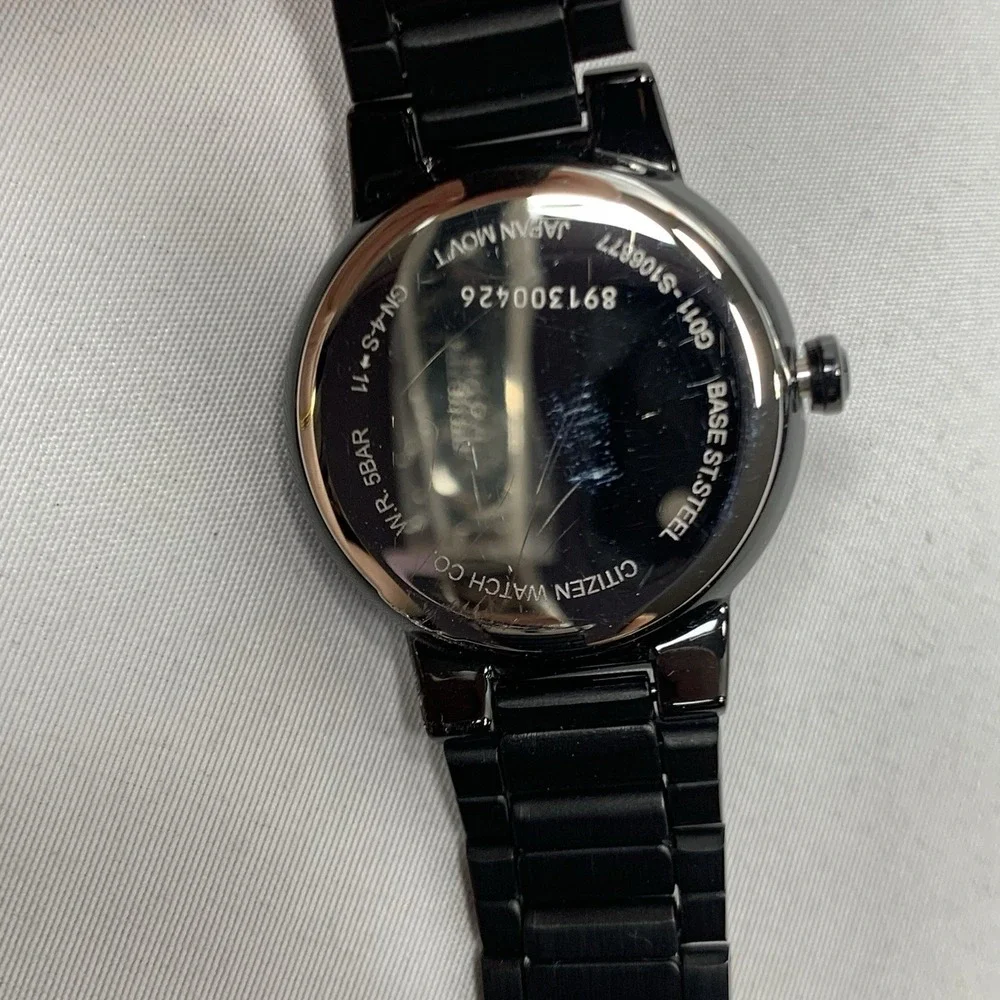 Citizen Quartz Watch Womens G011-S106877‎ Black Metal Bracelet Japan NEW BATTERY